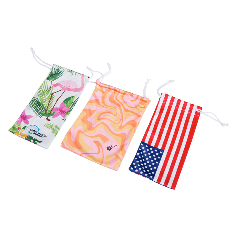 Heat Transfer Printed Double Drawstring Microfiber Glasses Pouches Cell Phone Storage Bag